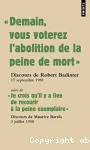 Demain, vous voterez l'abolition de la peine de mort