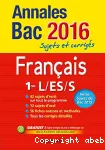 Annales bac 2016 Français 1res L/ES/S