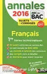 Annales 2016 Français 1re séries technologiques